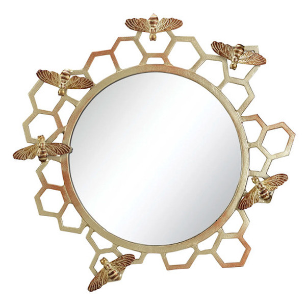 Honeycomb and Bee Wall Mirror sculptural decorative piece round